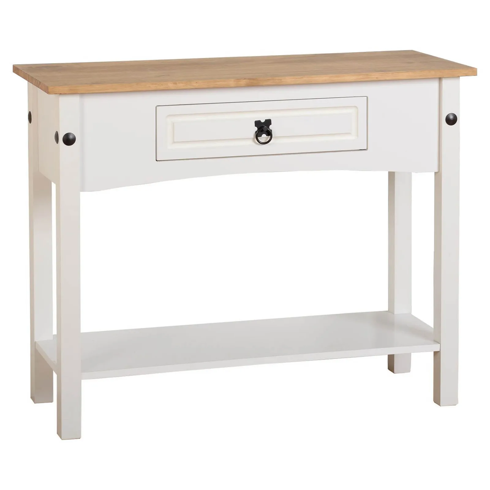 Corona White Console Table with Drawer White