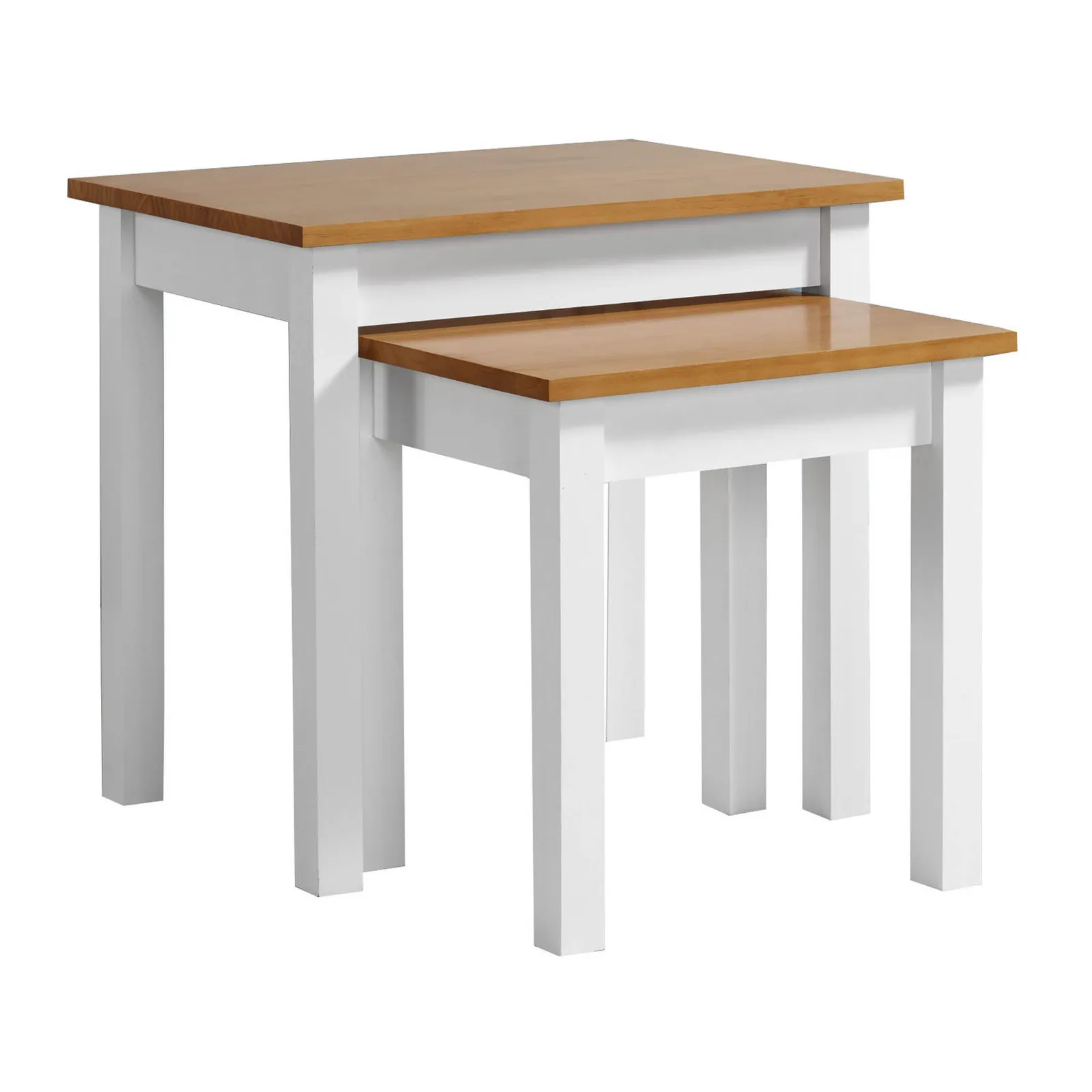 Ludlow White Nest of Tables White/Brown