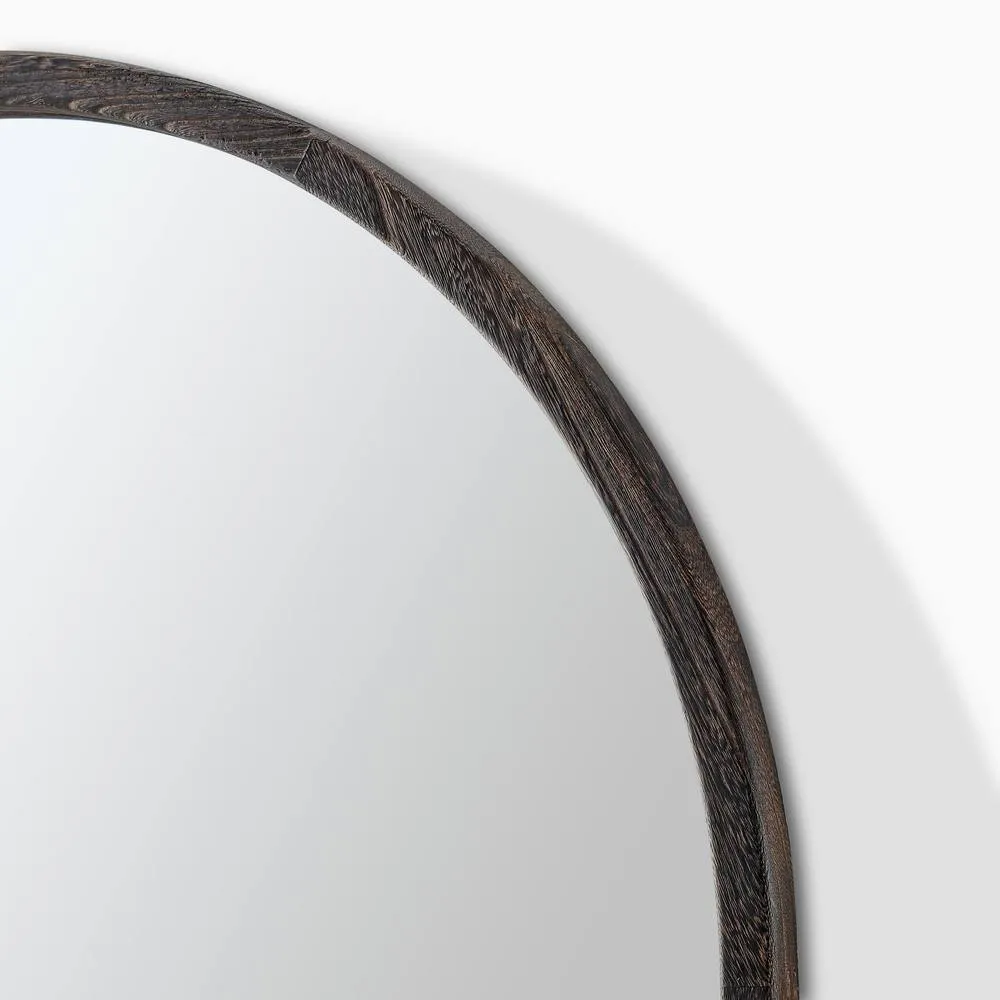 FurnitureboxUK Valerie Walnut Wood Medium 100x80cm Overmantle Arch Mirror 6