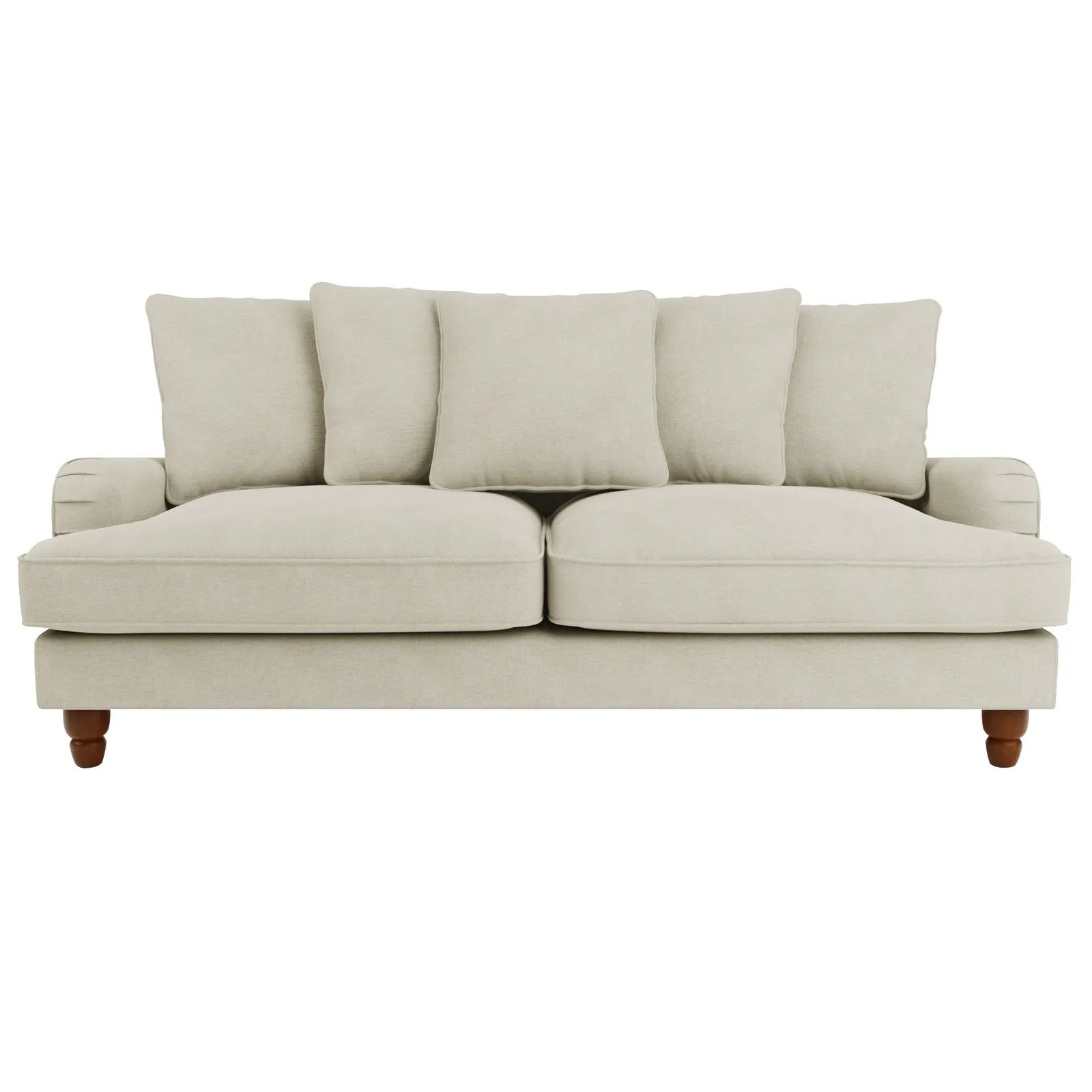 Beatrice Scatter Back Fabric 3 Seater Sofa Bed Brown