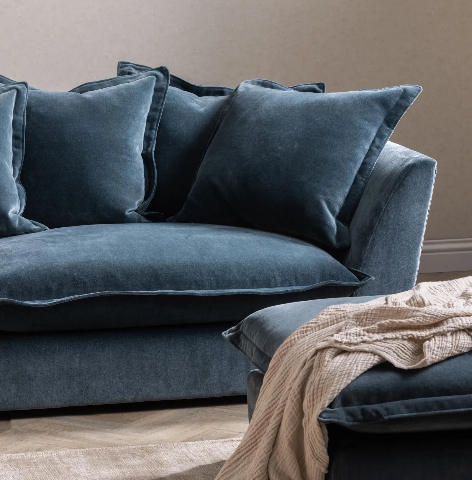 Odyssey Large Split Sofa, Teal Fabric | Barker & Stonehouse 2