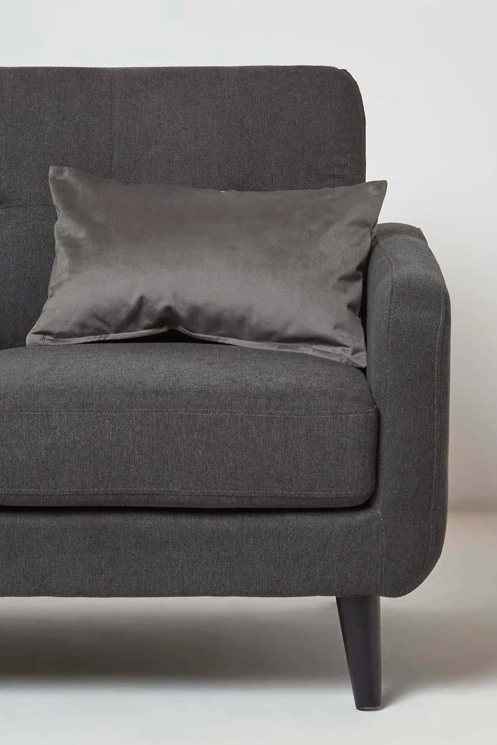 Homescapes Luxury Soft Velvet Cushion in Grey 2