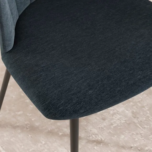 Kendall Dining Chair with Black Legs, Chenille 4