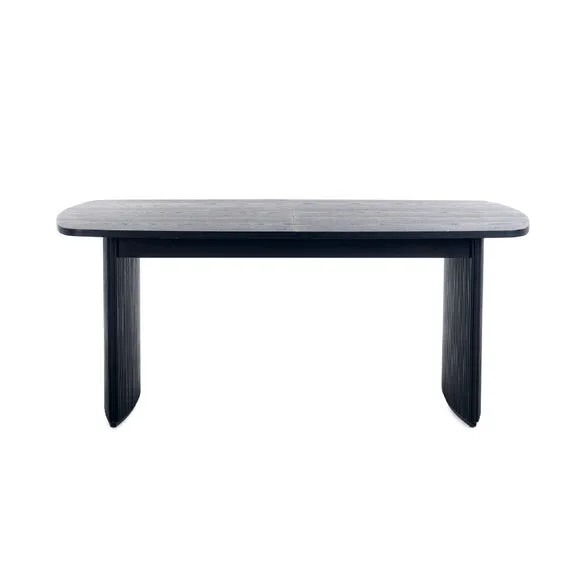Louis Black Fluted Extending Dining Table 4