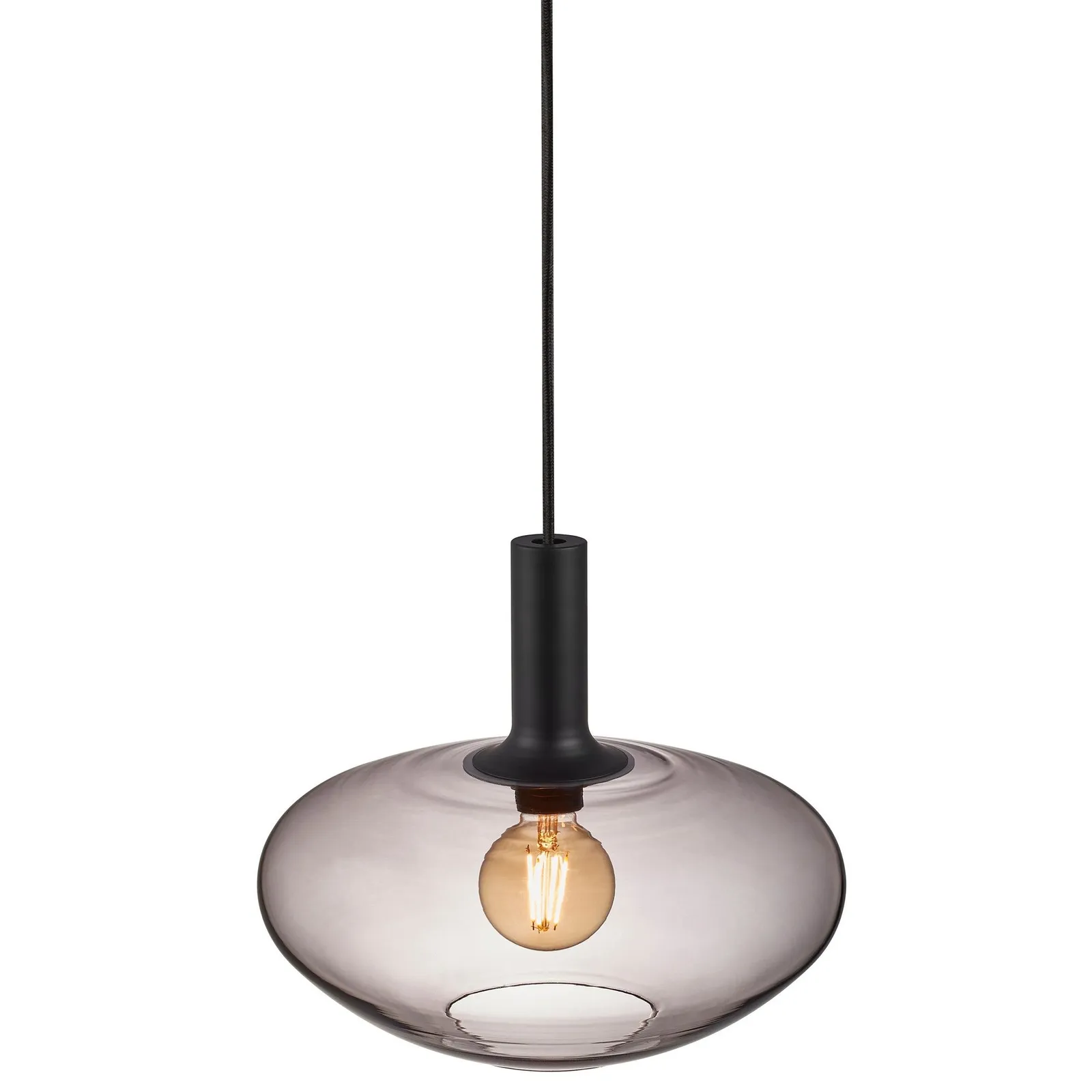 Nordlux Alton Pendant Light Black Glass Dining Room E27 Mains 35cm 2