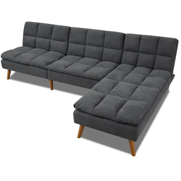 Cloud Fabric Corner Double Sofa Bed 4