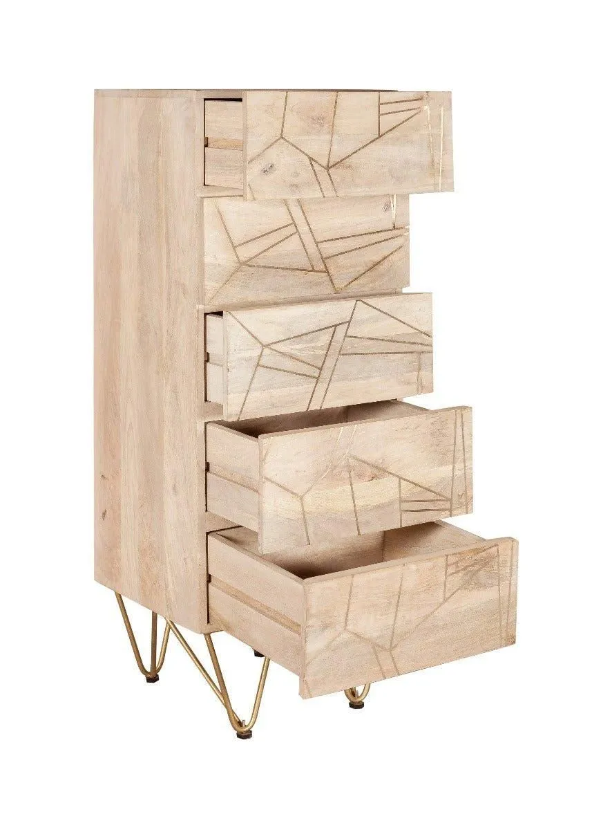 IH Design Tall Chest of drawers Deiondre Light Mango in Brown 3