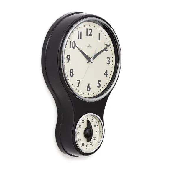 Acctim Kitchen Time Retro Quartz Timer Wall Clock 2