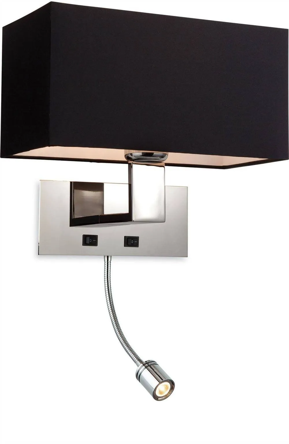 Netlighting Prince 2 Light Switched Indoor Wall Light Black E27