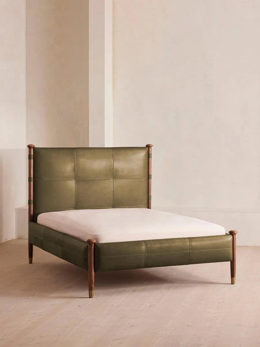 Paolo Bed, King, Leather, Moss