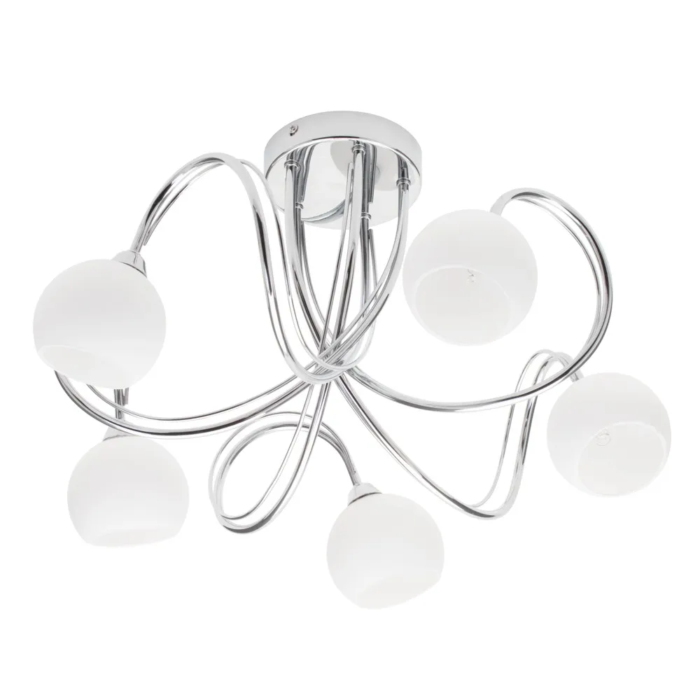 Soni Large Flush Ceiling Light, Chrome