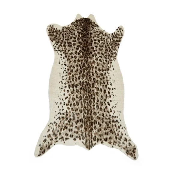 Faux Fur Leopard Print Rug 5
