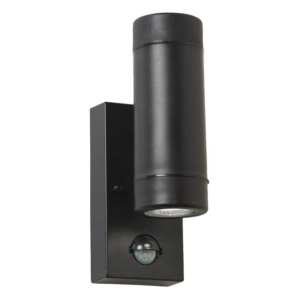 First Choice Lighting Set of 2 Gale - Polypropylene Coastal PIR Motion Sensor Wall Lights in Black 2
