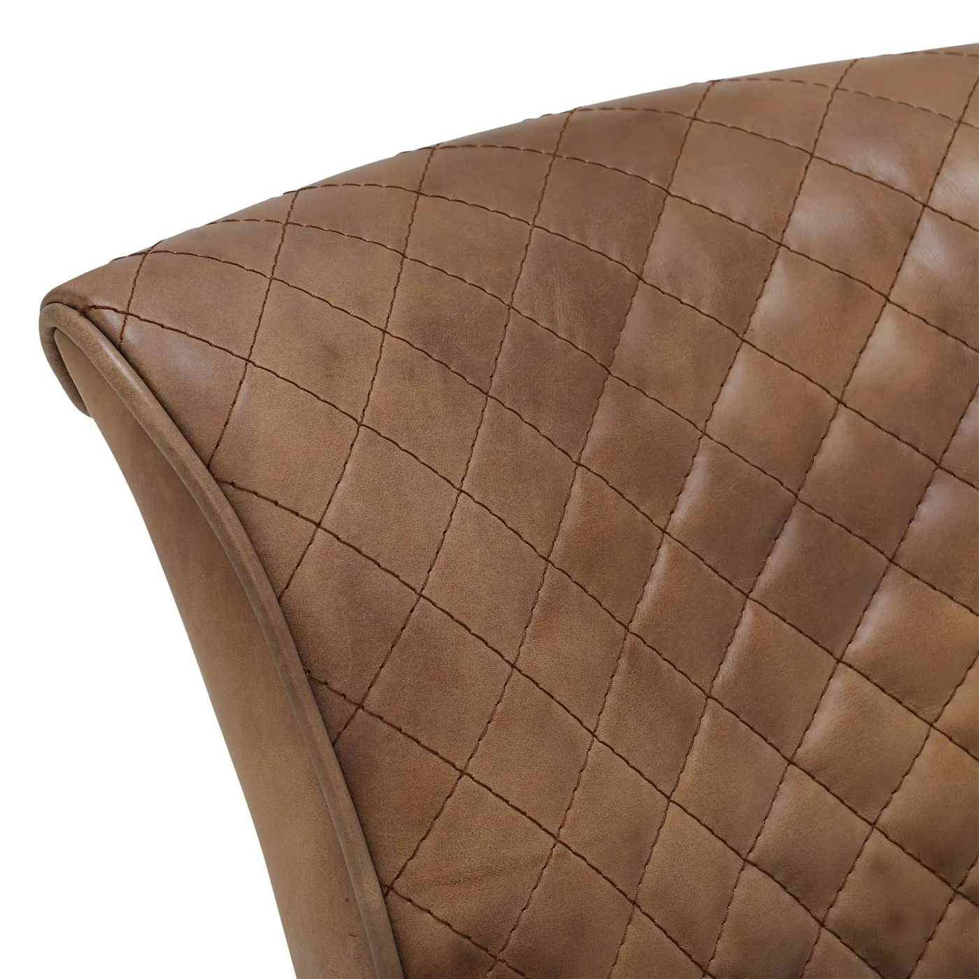 Timothy Oulton Mimi Quilted Dining Chair, Brown Leather | Barker & Stonehouse 4