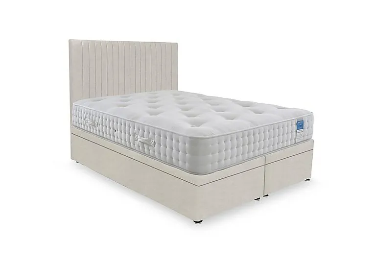 Ortho 2000 Electric End Ottoman Divan Set - Super King - Plush Ecru