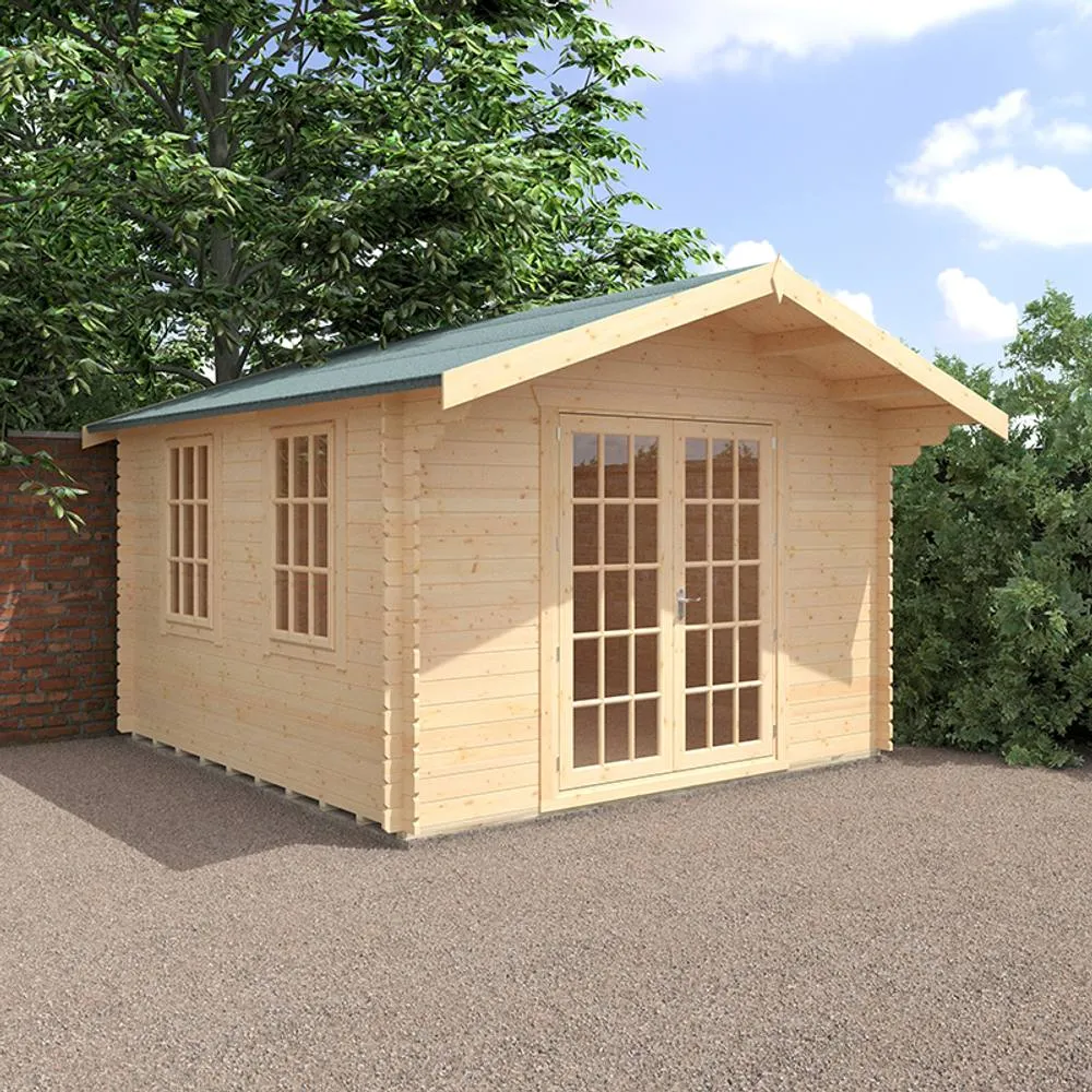 Buttercup Farm 12x12 The Lotherton 28mm Cabin - L355 x W355 x H271.9 cm in Natural 2