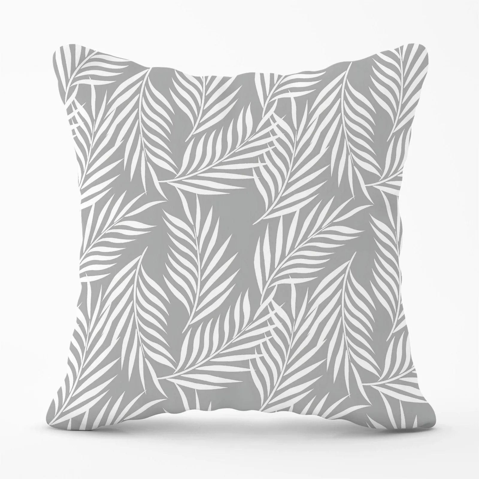Warren Reed - Designer Palm Tree Leaves Cushions in Grey