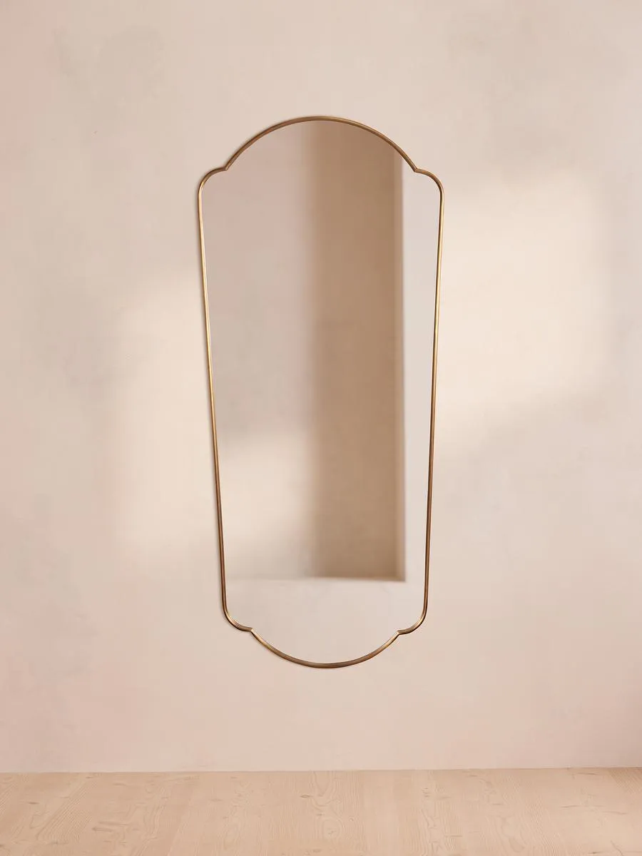 Betty Wall Mirror, Antique Brass, Full Length