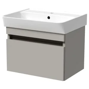 Wickes Easton Pebble Grey 1 Drawer Wall Hung Vanity Unit - 430 x 500mm