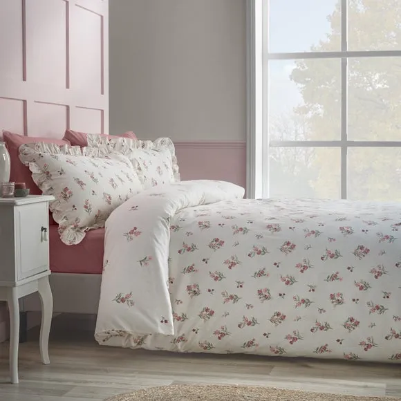 Catherine Lansfield Ditsy Floral 100% Brushed Cotton Duvet Cover & Pillowcase Set