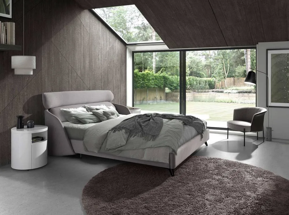 Angel Cerda Light Grey Upholstered Double Bed 180x200 cm 4