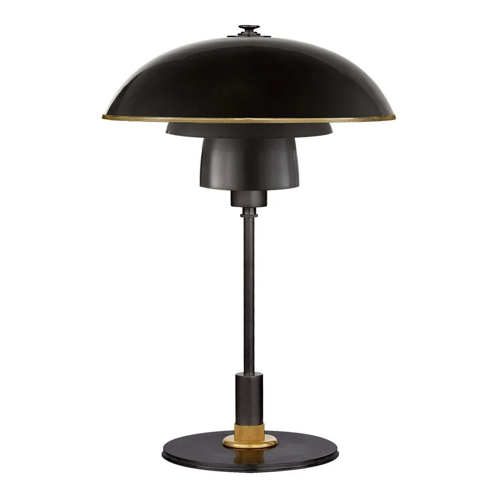 Visual Comfort Whitman Desk Lamp Hand-Rubbed Antique Brass & Bronze Shade 2