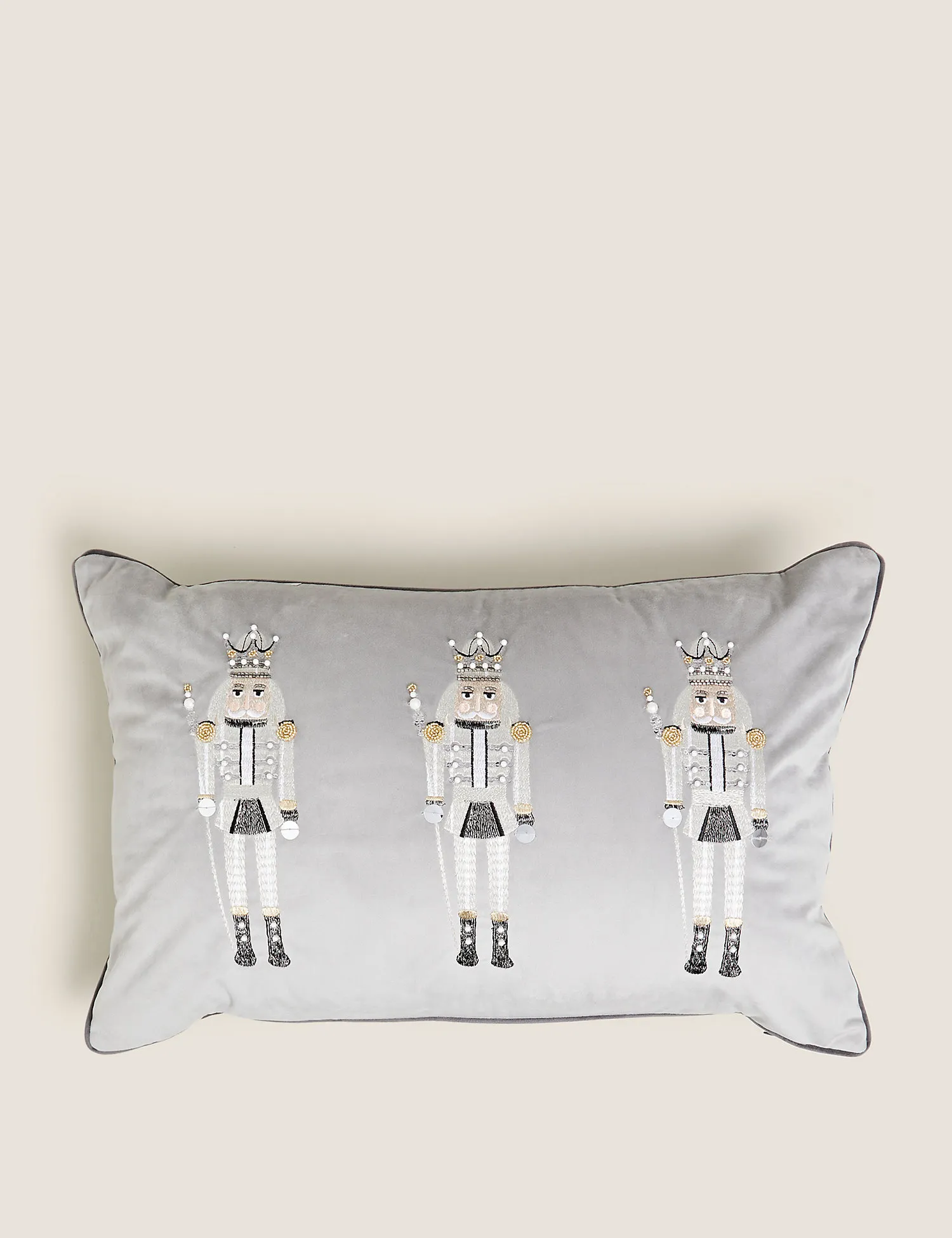M&S Nutcracker Embroidered Bolster Cushion