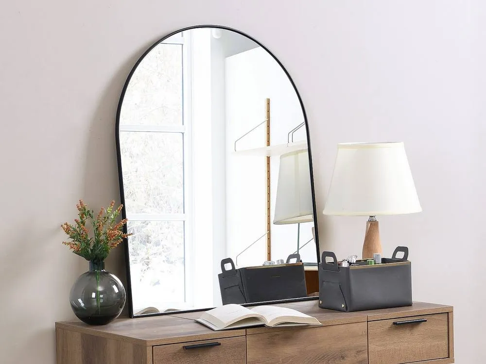 Vente-unique Arched Metal Mirror - L65 X H80 Cm - Black - MAILEN