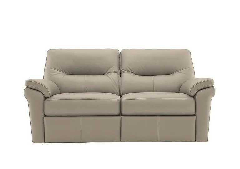 Seattle 2.5 Seater Leather Power Recliner Sofa with Heated Seats - Oxford Mushroom