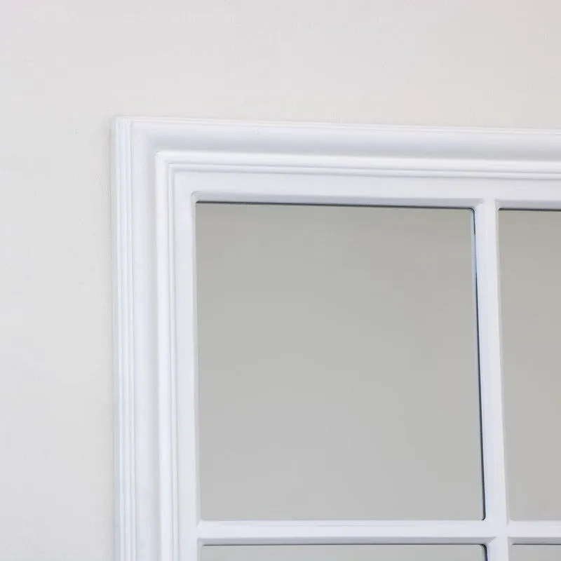 Melody Maison Large Matte White Window Mirror 130cm X 95cm 5