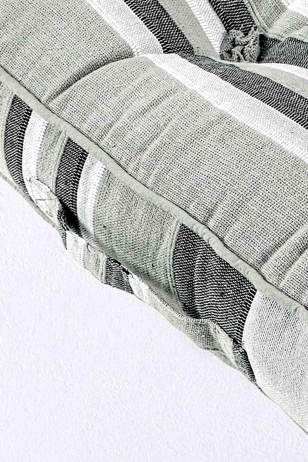 Homescapes Morocco Striped Cotton Floor Cushion in Light Grey 4