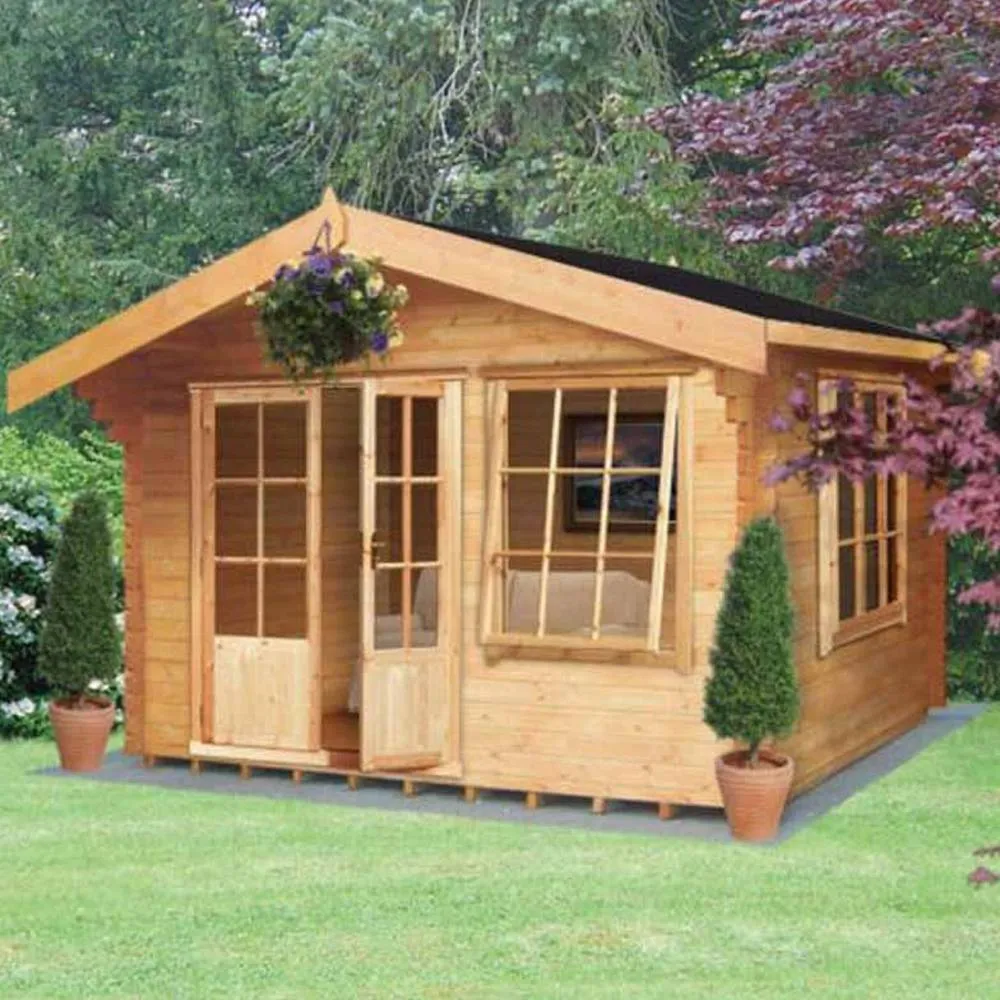 Shires Hale 28 mm Log Cabin 12 x 12 Feet in Brown