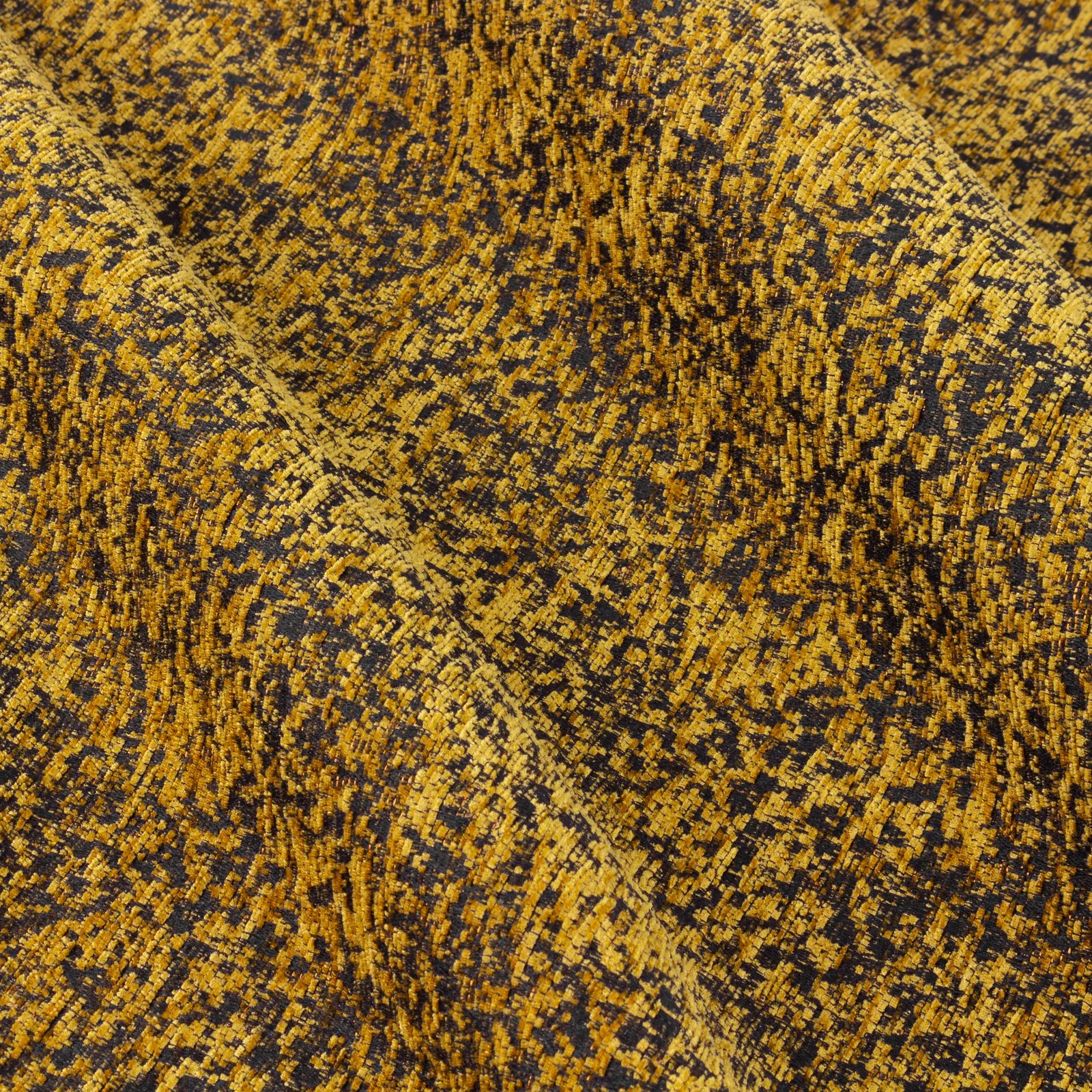 Paoletti Galaxy Velvet Chenille Eyelet Curtain Pair in Gold 5