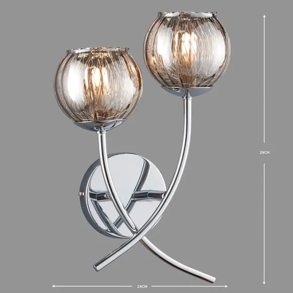 Arta 2 Light Chrome Wall Light 5