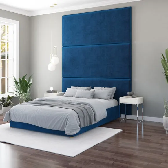 Hanging Wall Panel Dual Mount Plush Velvet Headboard 5