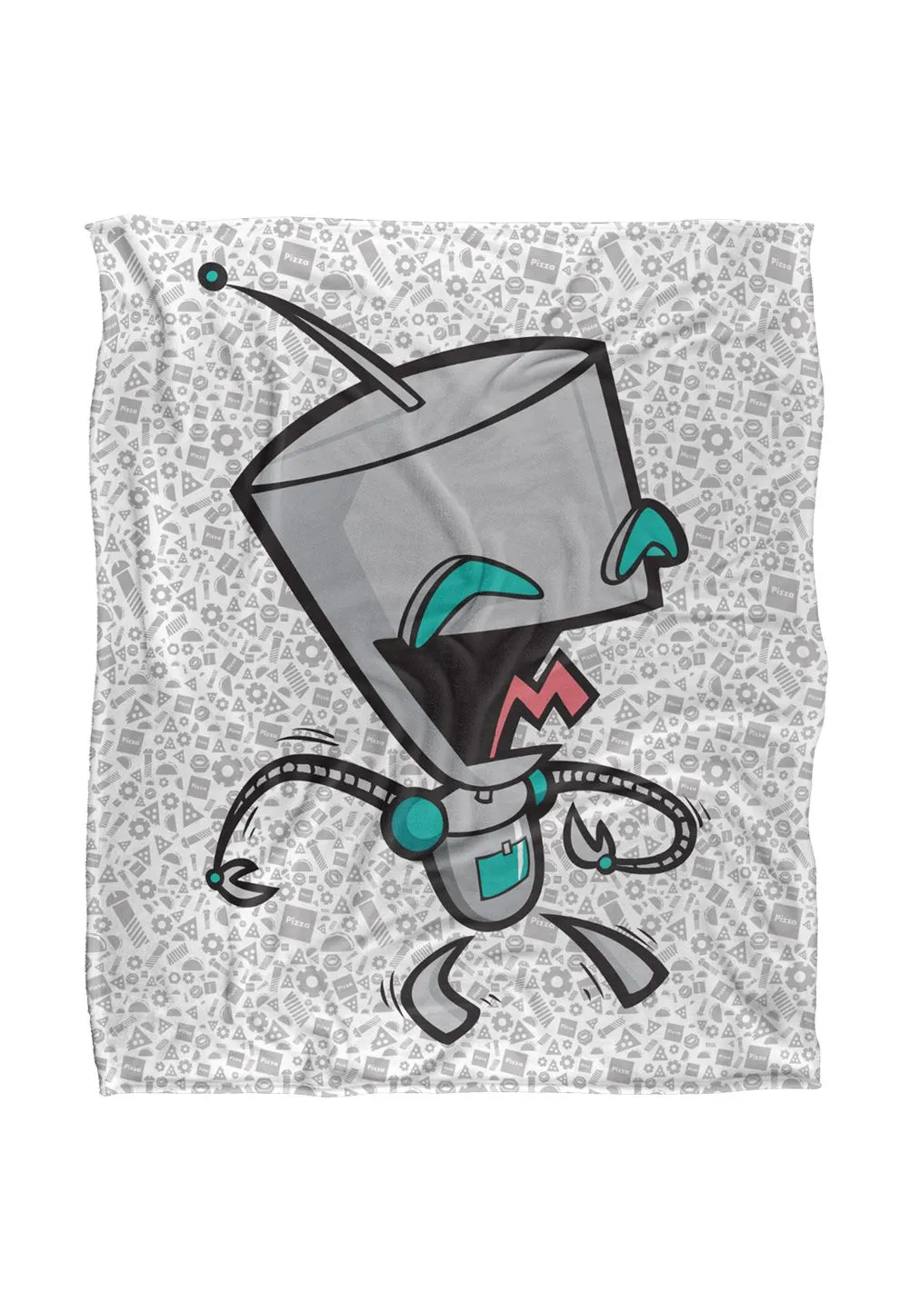 Nickelodeon Invader Zim Laughing Gir Silky Touch Super Soft Throw Blanket 152 X 127 cm in White