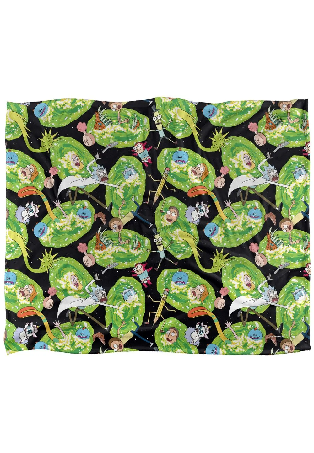 Rick & Morty Portal Mayhem Silky Touch Super Soft Throw Blanket 152 X 127 cm in White