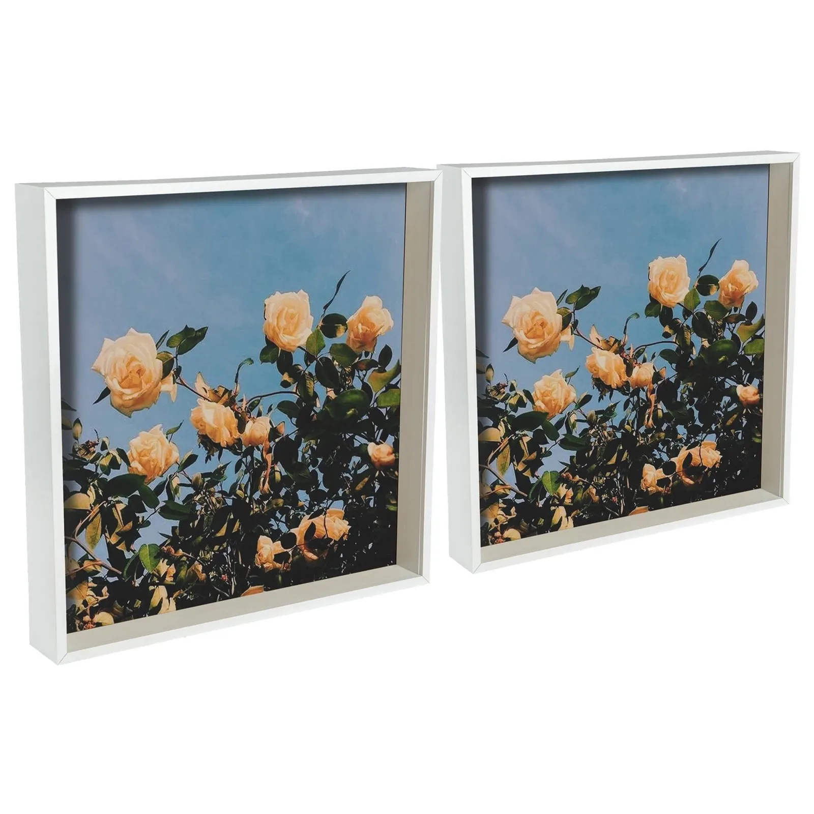 Nicola Spring 3D Deep Box Photo Frames - 16 x 16" - Pack of 5 in White 1