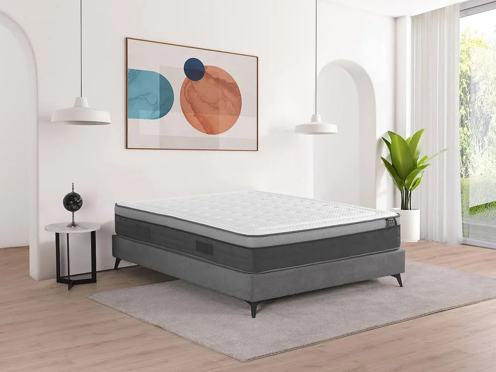 Vente-unique Mattress - 180 X 200 Cm - Hybrid 7-Zone Pocket Sprung & Memory Foam in White 3