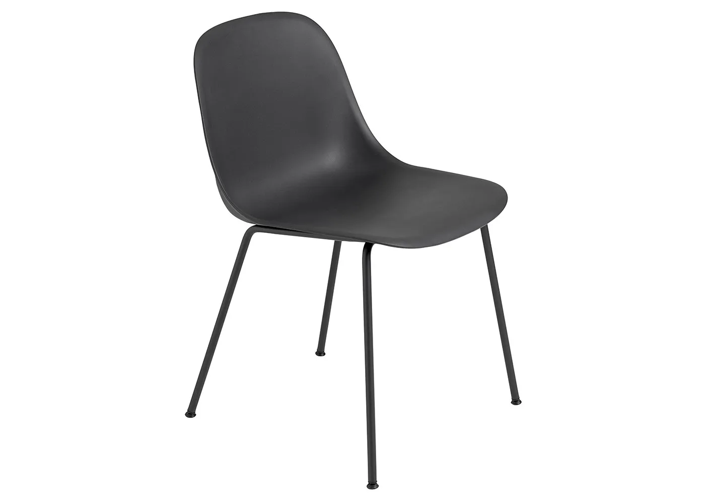 Muuto Fiber Side Chair Tube Base Normal Shell Black