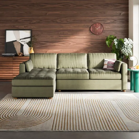 Zoe II Velvet Corner Storage Sofa Bed 2