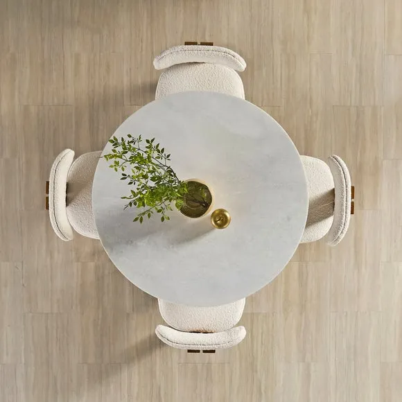 Thea Round Marble 4 Seater Dining Table 4