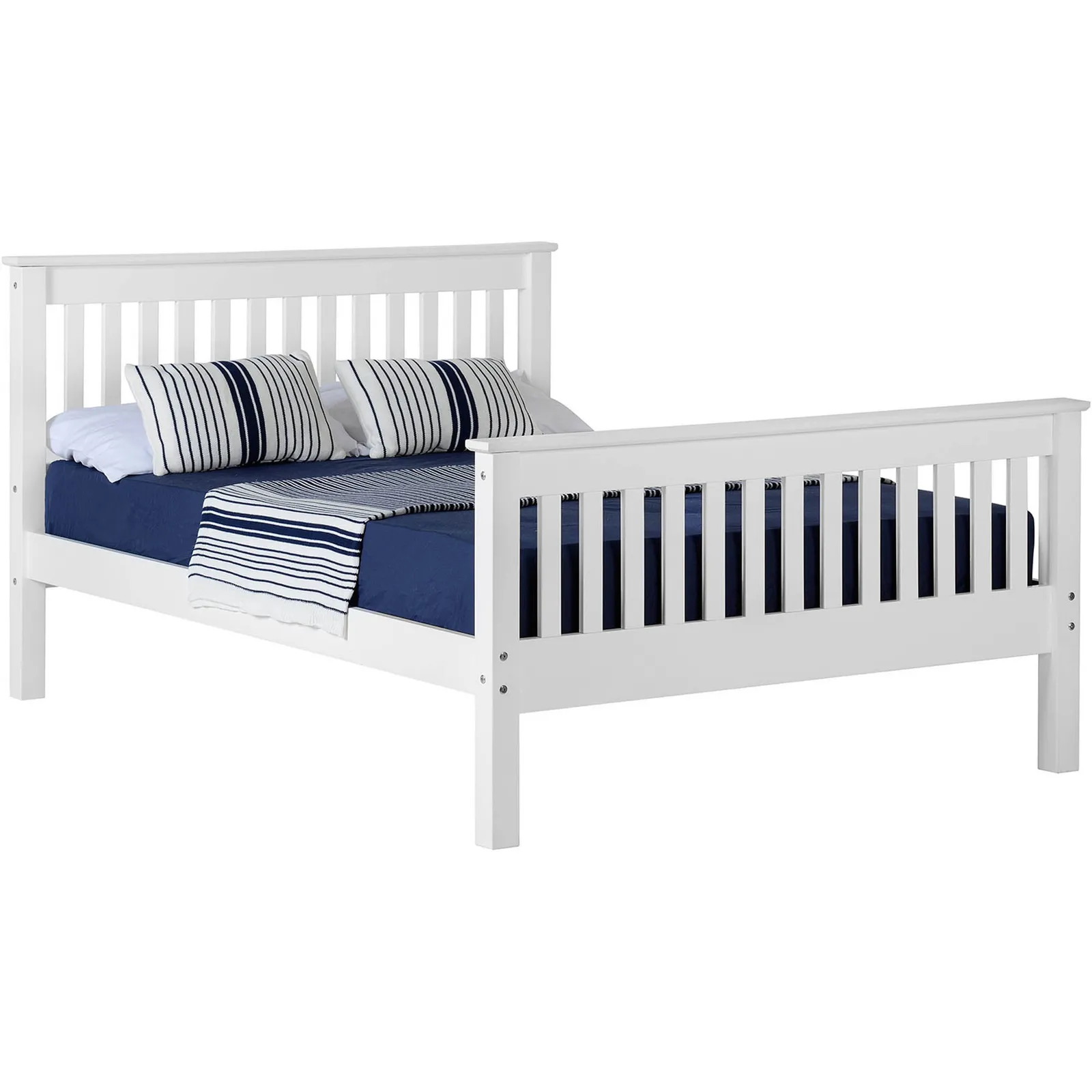 Monaco White High Foot End Bed Frame White