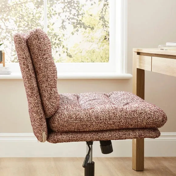 Bertha Tonal Boucle Wide Criss Cross Office Chair 4