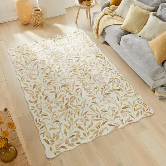 Concept Looms Liberty Floral Scalloped Washable Rug 1