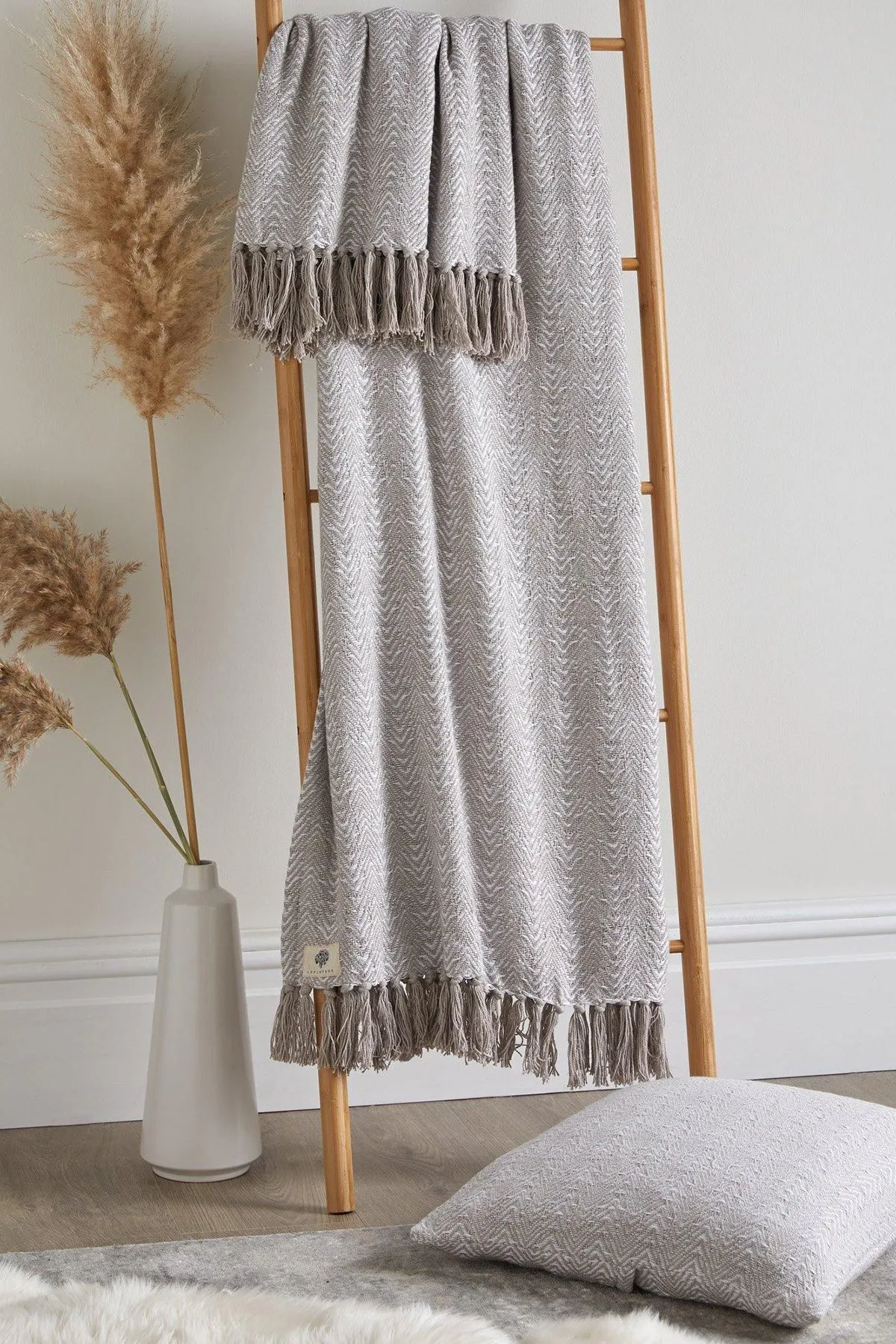 Appletree 'Herringbone' Filled Cushion 100% Cotton With Textured Weave in Natural 3