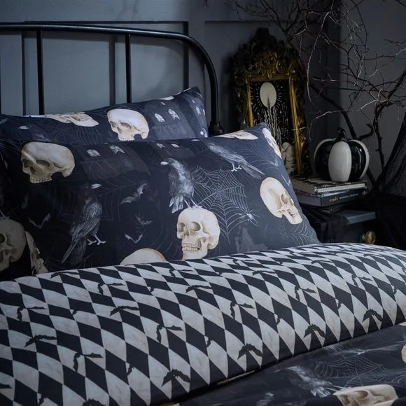 Fusion Gothic Skulls Polycotton Duvet Cover & Pillowcase Set 4