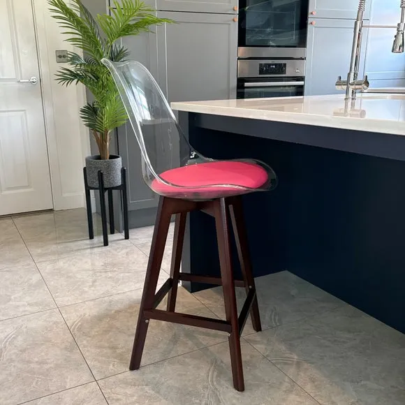 Fusion Living Soho Clear Plastic Bar Stool 1