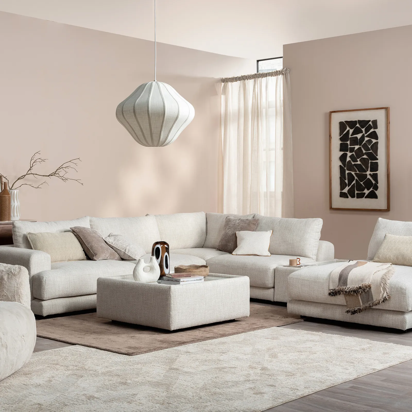 Lomax 1 Arm 1 Seater Modular Sofa Lhf, Neutral Fabric | Barker & Stonehouse 2