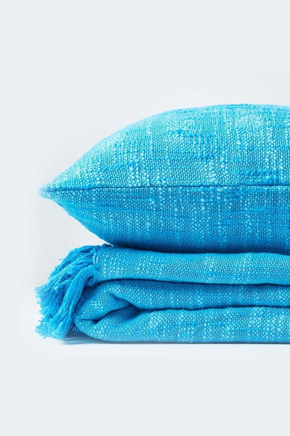 Homescapes Nirvana Cotton Cushion Cover in Teal 5